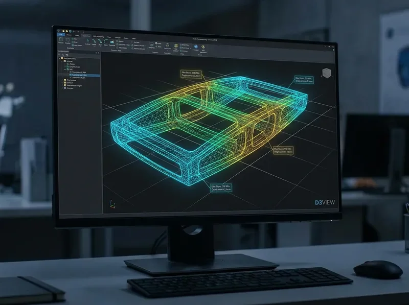 Advanced visualization interface fragment with 3D contour plot and gradient color mapping