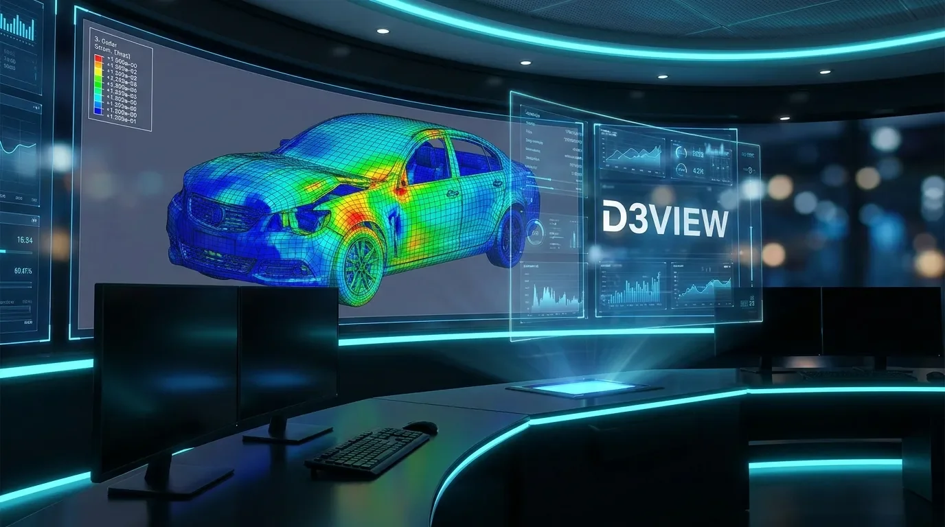 CAE simulation environment with heatmaps and mesh deformation